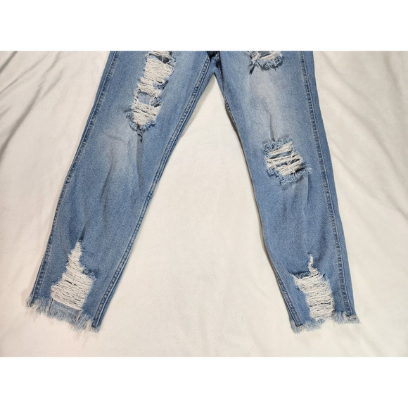 7R Hollister High Rise Slim Straight Vintage Stretch Light Wash Distressed Women - Picture 3 of 14